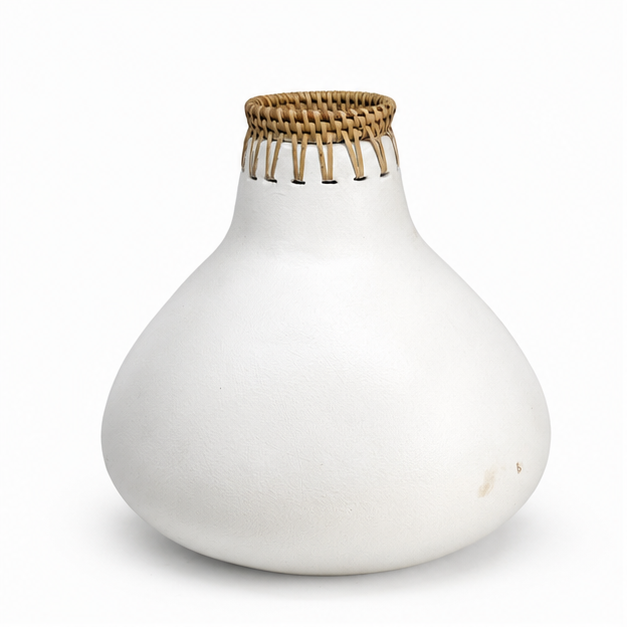 Woven White Vase